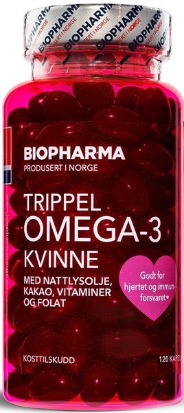 Biopharma Trippel Omega 3 Kvinne 120 капсул