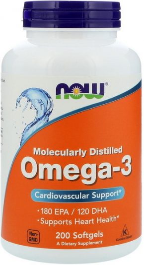 NOW Foods Omega 3 200 капсул